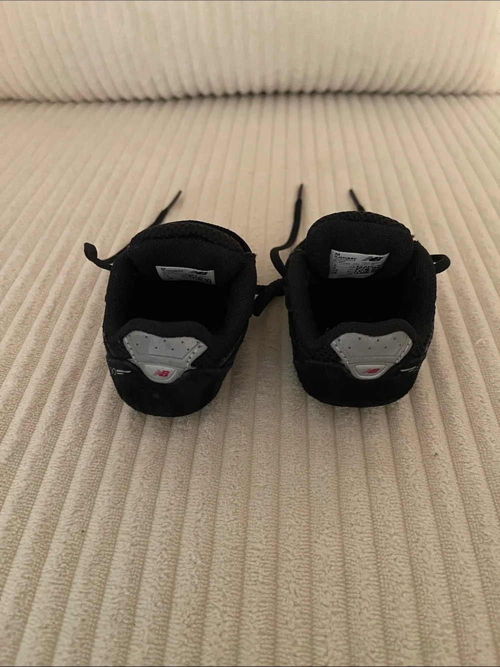 New Balance Black Baby Walker Sneakers with Reflective Accents